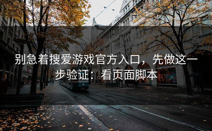 别急着搜爱游戏官方入口,先做这一步验证:看页面脚本 别急着搜爱游戏官方入口,先做这一步验证:看页面脚本