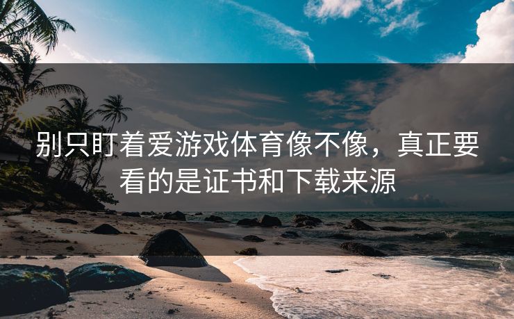 别只盯着爱游戏体育像不像，真正要看的是证书和下载来源
